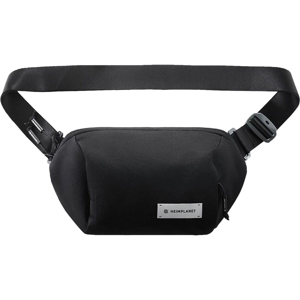 HEIMPLANET Transit Line Sling Pocket wetterfeste Bauchtasche mit lebenslanger Garantie in Schwarz 2L aus DYECOSHELL - Wandelbare Brusttasche für Damen und Herren - Gürteltasche, Crossbody Bag