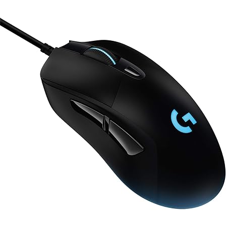 Logitech G G403 Hero Wired, USB Hero 16K Sensor, 16000 DPI, RGB Backlit Keys, Adjustable Weights, 6 Programmable Buttons, On-Board Memory, Braided Cable Gaming Mouse for PC / Mac / Laptop - Black