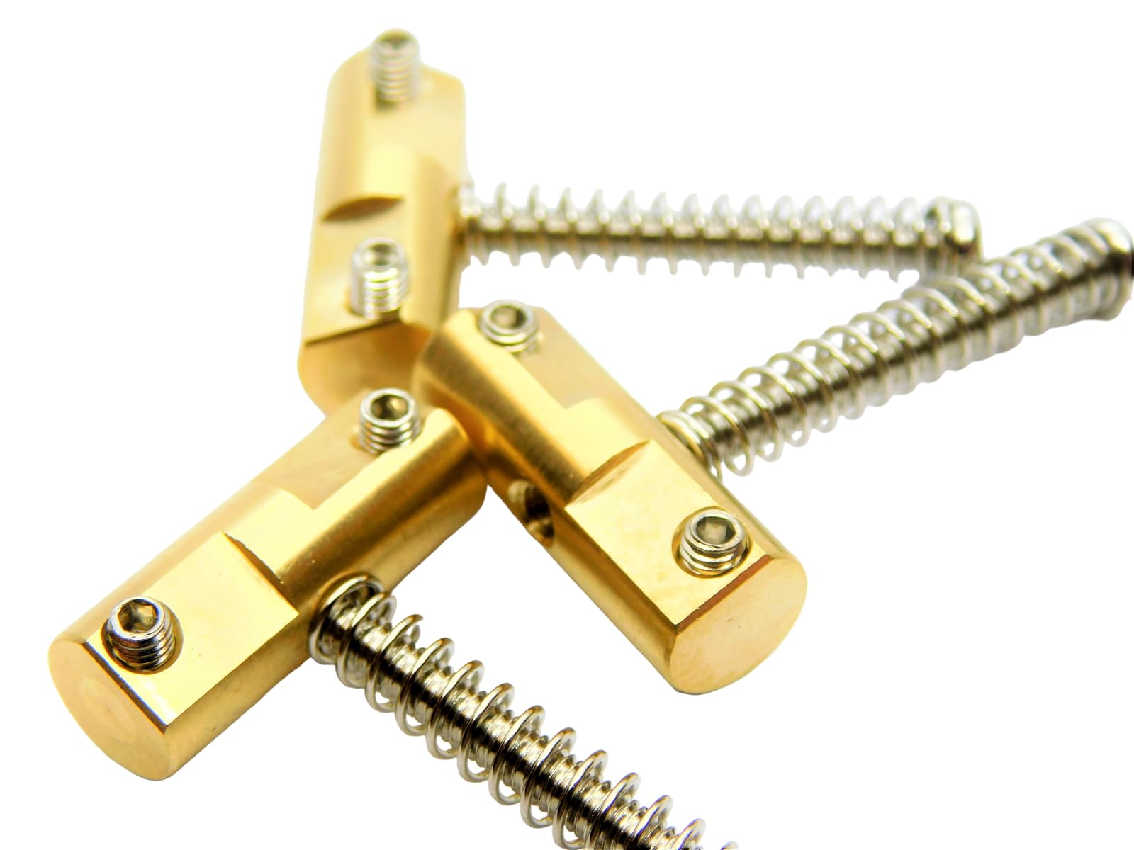 MINHTOANBV Telecaster Brass Saddle Set of 3 Compensated for Tele Bridge