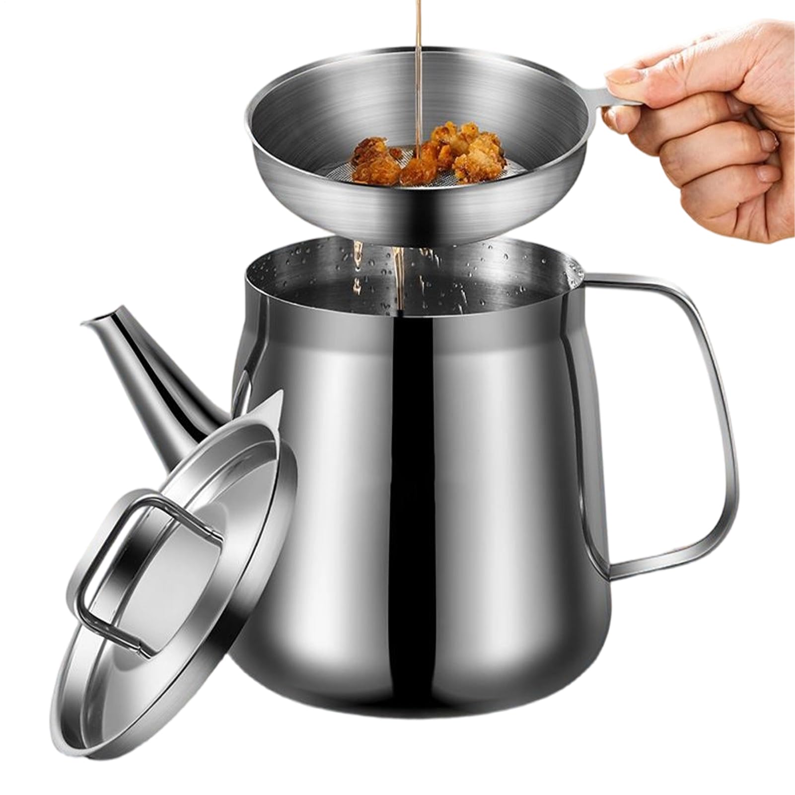 Distributore di olio da cucina | Presa confortevole con maniglia,Filtro incorporato e contenitore per grasso | Per interni esterni, casa, campeggio, picnic, barbecue, festa chef uomini donne