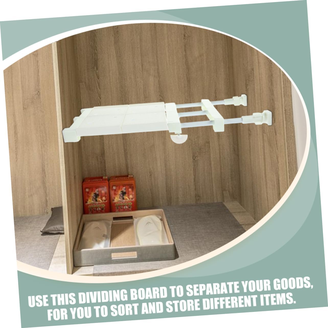 Expandable Tension Shelf for Closet Organization Wardrobe Rack Easy Install Storage for Kitchen Bathroom and Bedroom White