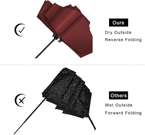 Miniatura 3 de LANBRELLA Compact Reverse Folding Umbrella Auto Windproof Travel Umbrella