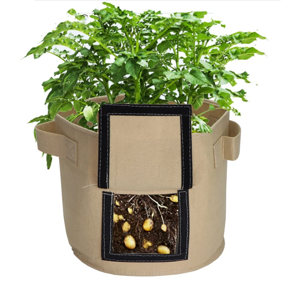 Bolsas de Cultivo de Patatas Caqui Vivero Tomate Planta Cubo Tela Crecer Maceta Jardín Flor Bolsas de siembra