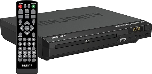 Majority DVD Player for TV | All Region Full HD 1080P DVD Player | Slim Design, Easy Controls, Remote Controlled DVD Player | High Definition Scaling, Clear LCD Display, CD, DVD, Multi Region, HDMI