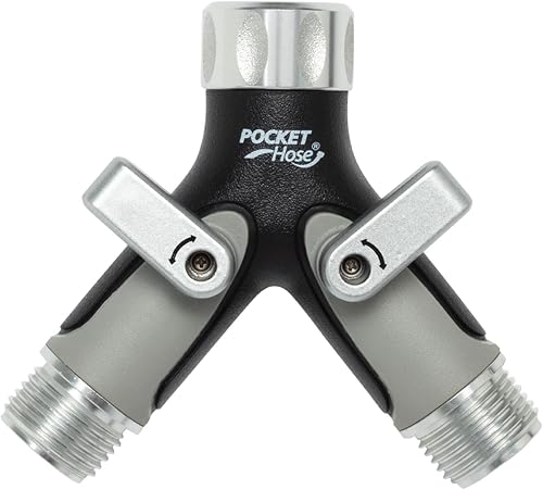 Pocket Hose Silver Bullet 2-Way Hose Splitter with On/Off Switches