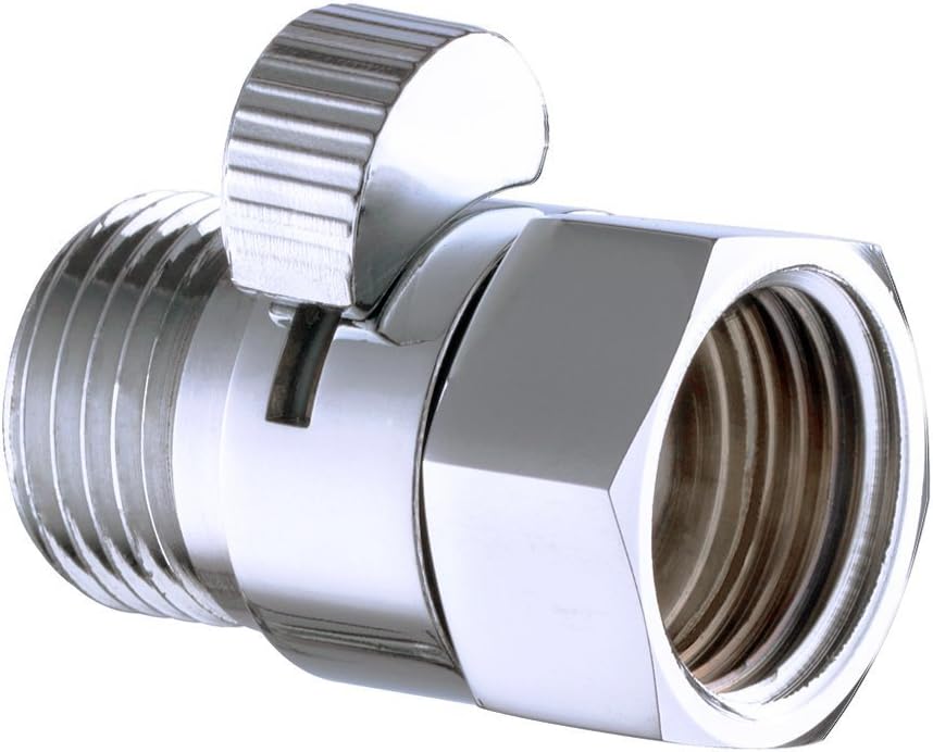 ZETA ABS Handle Shower Head Flow Control and Shut-Off Valve G1/2 for Handheld Shower Head/Bidet Sprayer, Polished Chrome