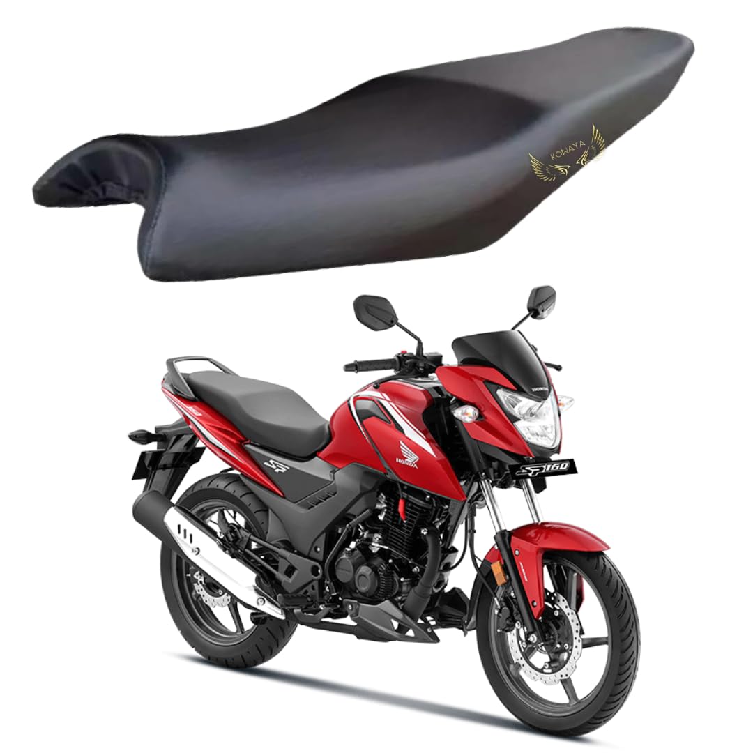 KONAYA SP 160 Seat Cover Protect from Rust and Dust, PU Leather Waterproof Durable SP 160 Bike Seat Cover (Black)-image-39
