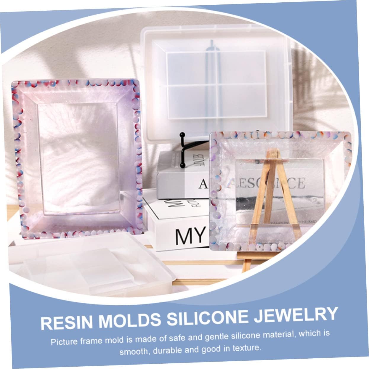 DOITOOL Picture Frame Mold Epoxy Silicone Mold for Creative Crafting Easy to and Reuse for Home and Display
