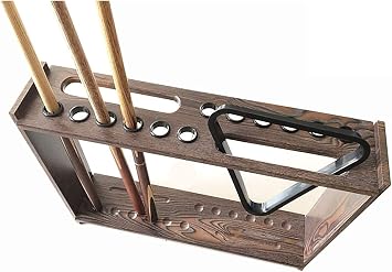 Cue Stick Floor- Standing Wood Rack Cue Holder Billiard Cue Racks Save Space Holds 12 Cues Snooker Pool Sticks Stand for Schools Homes Clubs Size 12 Holes