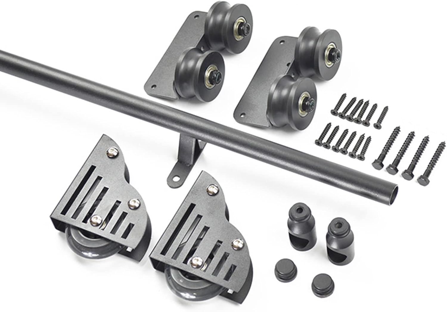 Rolling Ladder Hardware Library Sliding Ladder Hardware Kit, Complete Set of Hardware for Sliding Ladder Hanging Rail+ Extension Rail /3.3Ft/100Cm Track Kit,16Ft/500Cm Track Kit