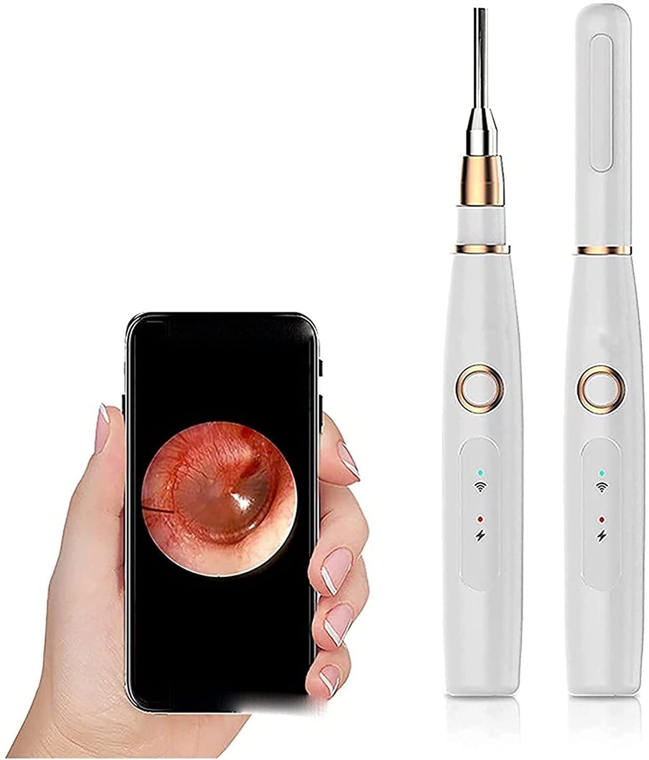 KouRy Portable Ear Wax Removal, 1080P HD Wireless Ear Otoscope, Earwax Removal Tool, Low LED Temperature, Ear Cleaner