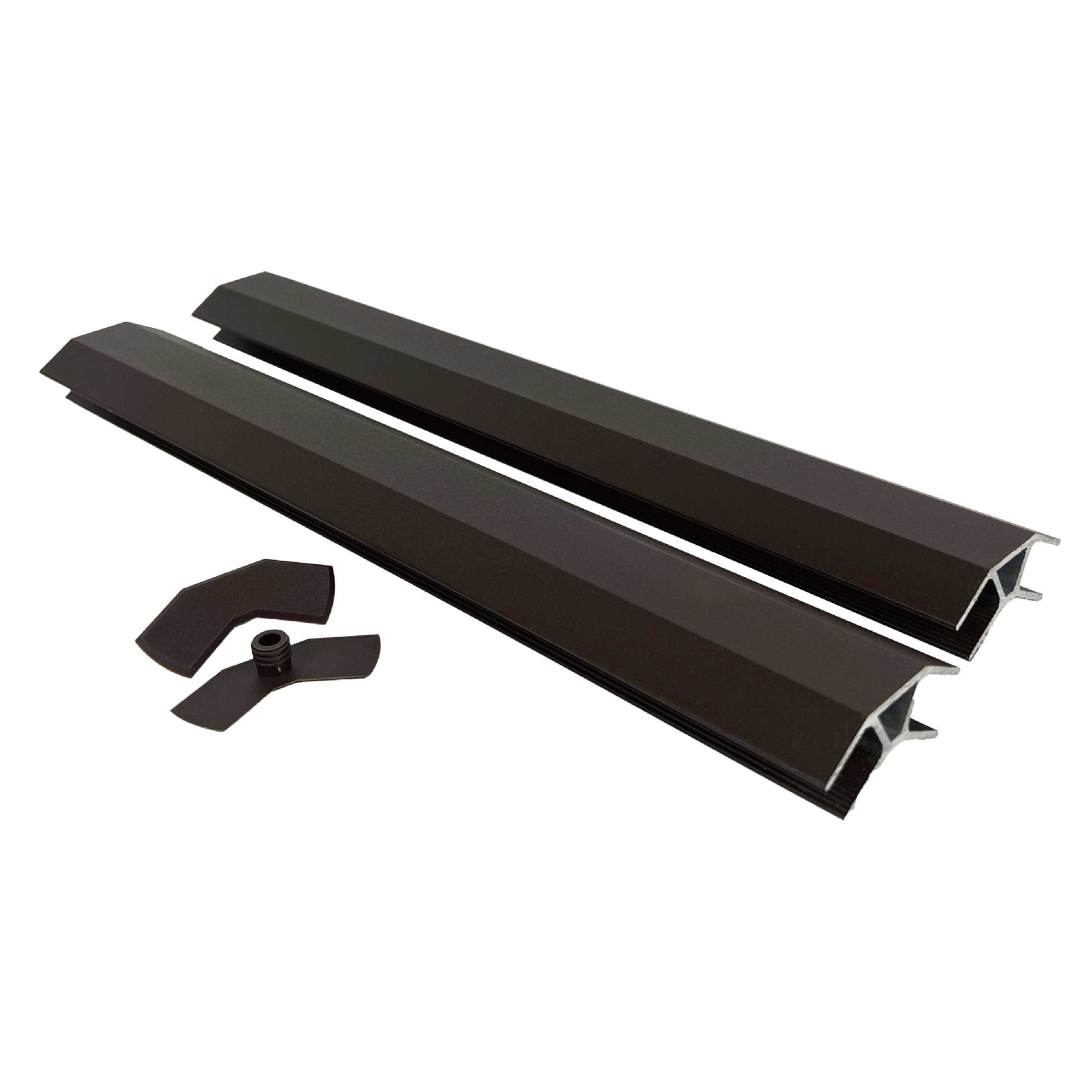 Aluco Wood 2-Joint Aluminum Connector Kit for Hexagon Raised Garden Bed, Corner Brackets for Planter, 2Pack and Complete with 2Pcs Corner Caps (H:15.67inch)