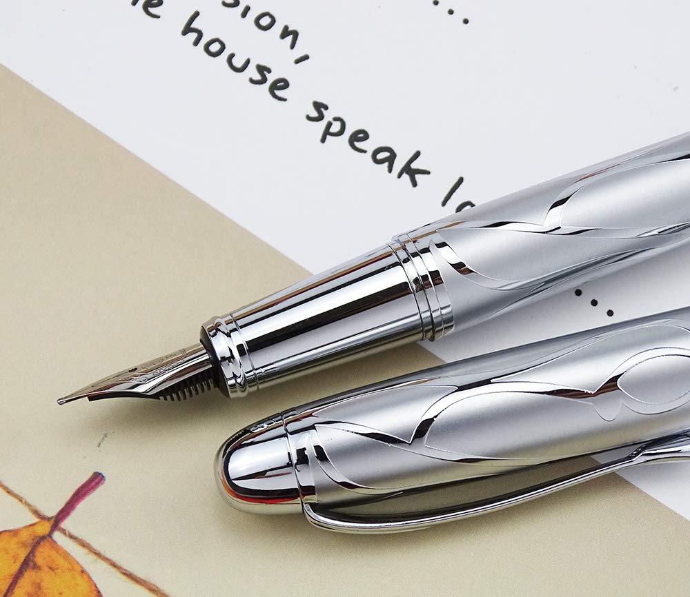 HongDian 5010 Stylo plume en acier inoxydable avec pointe extra fine
