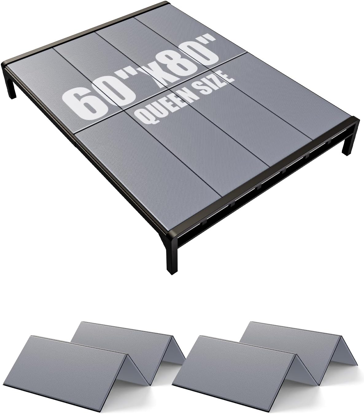 Srora Heavy Duty Queen Size 60" x 80" with10mm MDF Bunkie Board,Foam Padding,Low Profile Bed Board for Sagging Mattress, Noise Minimizing & Breathable for Slatted, Platform & Metal Frames