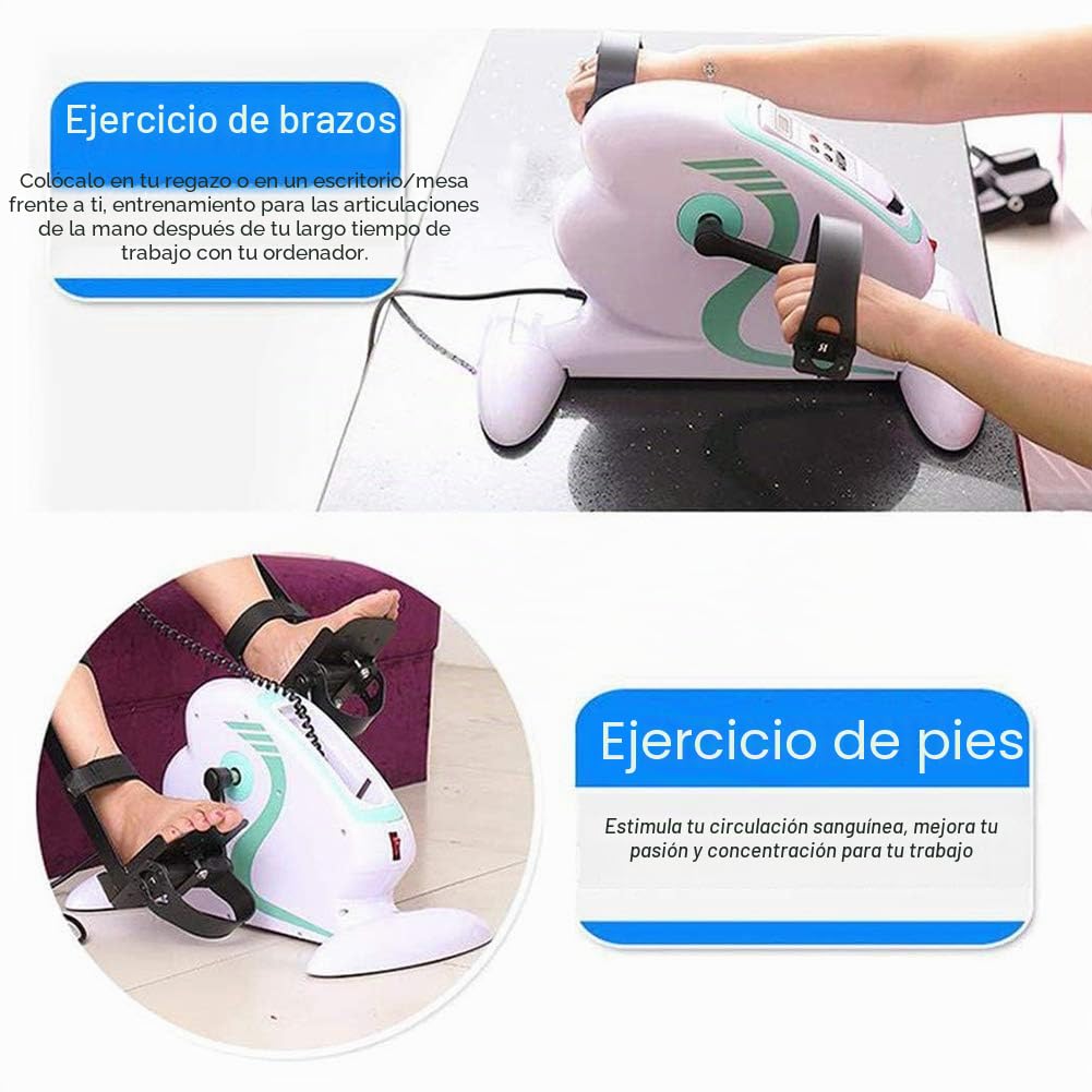 CANDYANA Bicicleta De Ejercicio Motorizada/Bicicleta - Ejercitador De Pedal Eléctrico con Soporte Protector De Pierna -Entrenador De Rehabilitación para Personas Mayores