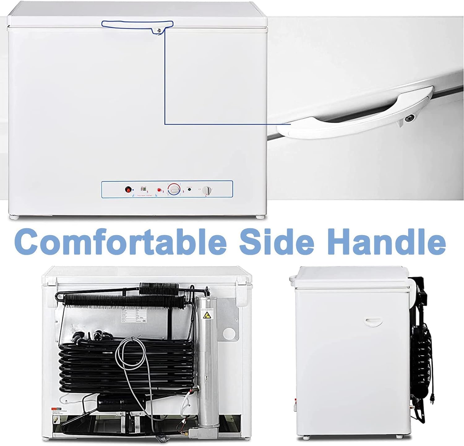 7 Cu.Ft Propane Chest Freezer, 110V/LPG 2-Way Off-grid Gas Deep Freezer with Lock for Home, Outdoor, Camping, Boondocking, White