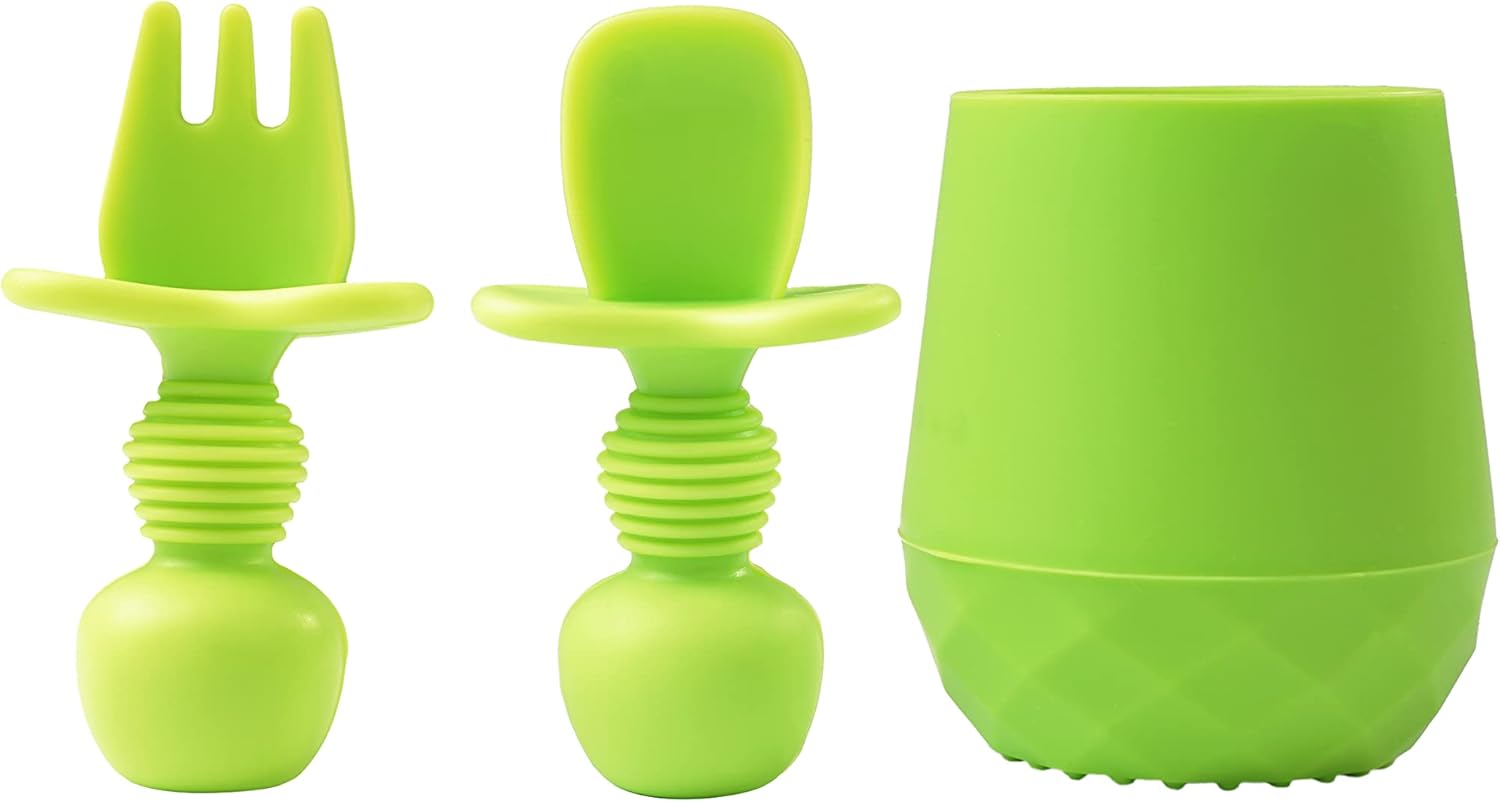 3 Pcs Baby Utensils, Baby Spoons Self Feeding 6 Months with