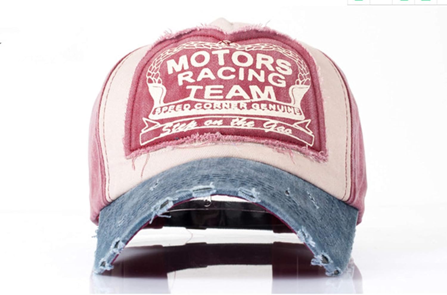 Vintage Baseball Cap Denim Cotton Frayed Edge Sunhat Adjustable Unisex - Image 3