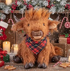 Chongker Highland Cow Stuffed Animals Plushie 18 Weighted Cattle Plush Toys for Decoration Companion Dressing Plushie Cuddle Pillow