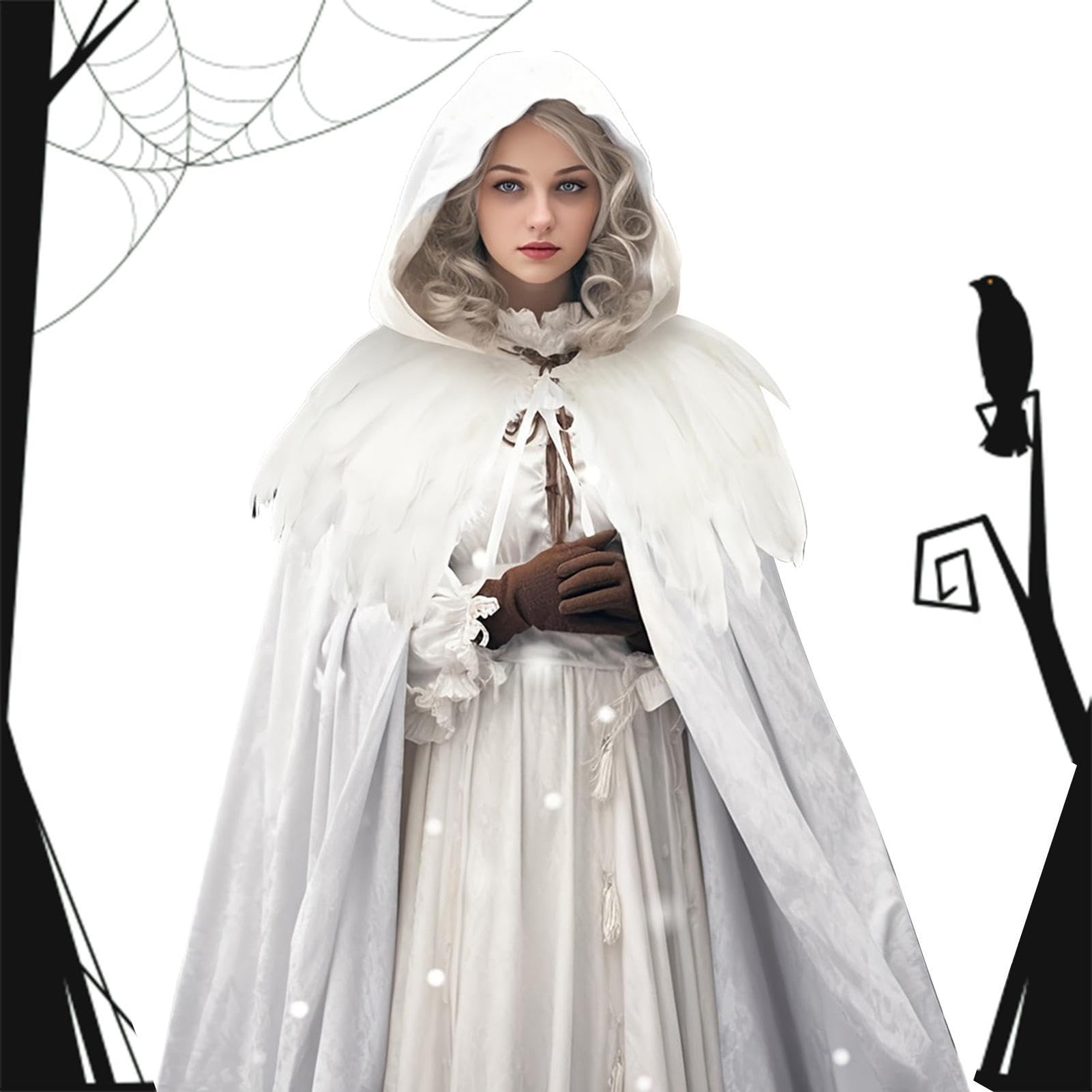 Capa con Capucha para Mujer Túnica Larga Unisex Disfraz De para Halloween | Disfraz de capa de terciopelo con capucha Para Adultos Carnaval Festividades Y De s Cosplay Actuación Escénica Mascarada