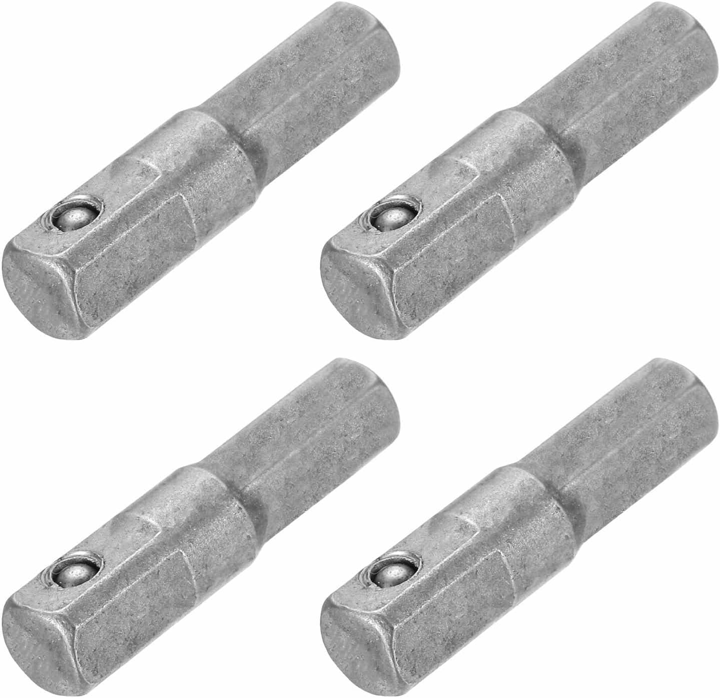 HARFINGTON 4pcs Impact Socket Adapter 3/8" Square Drive 1/4" Hex Shank 6" Long Extension Bit for Axle Nut Driver Drill Socket Sets