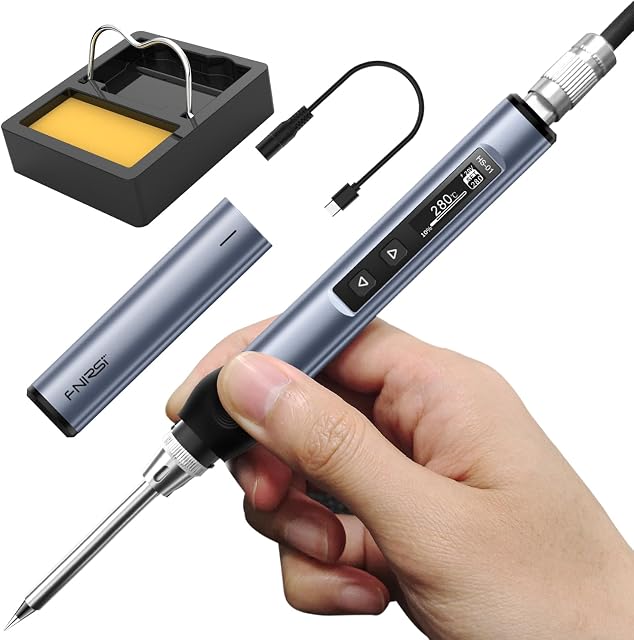 Kit de Ferro de Solda FNIRSI, Aquecimento Rápido de 80-420, Tla Digital OLED, Suspensão Automática (Sem Adaptador de Energia)