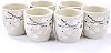 Japanese Ceramic Sake Cups Set of 6 White