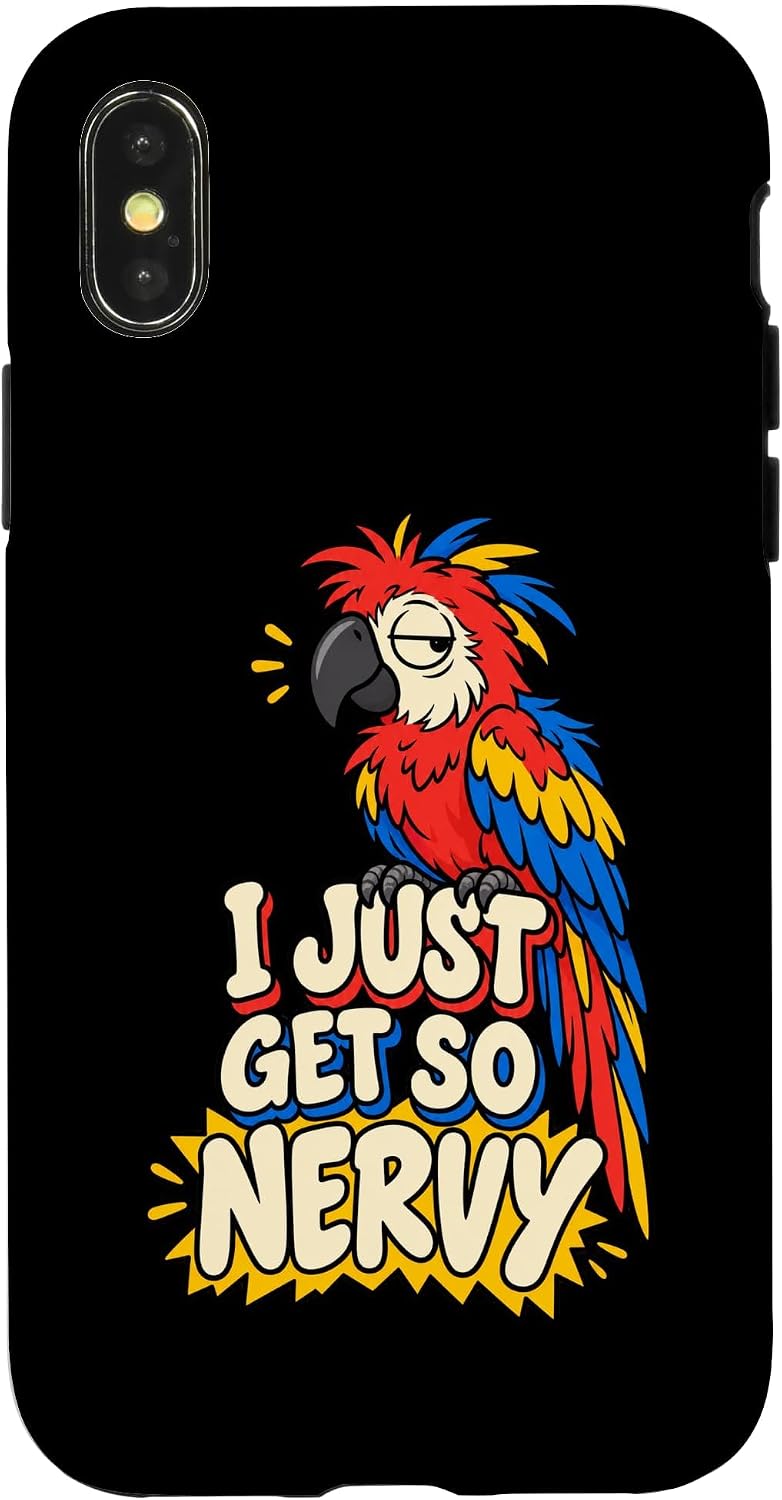 I Just Get So Nervy Funny Viral Parrot Meme Case for iPhone Xs Max image 5
