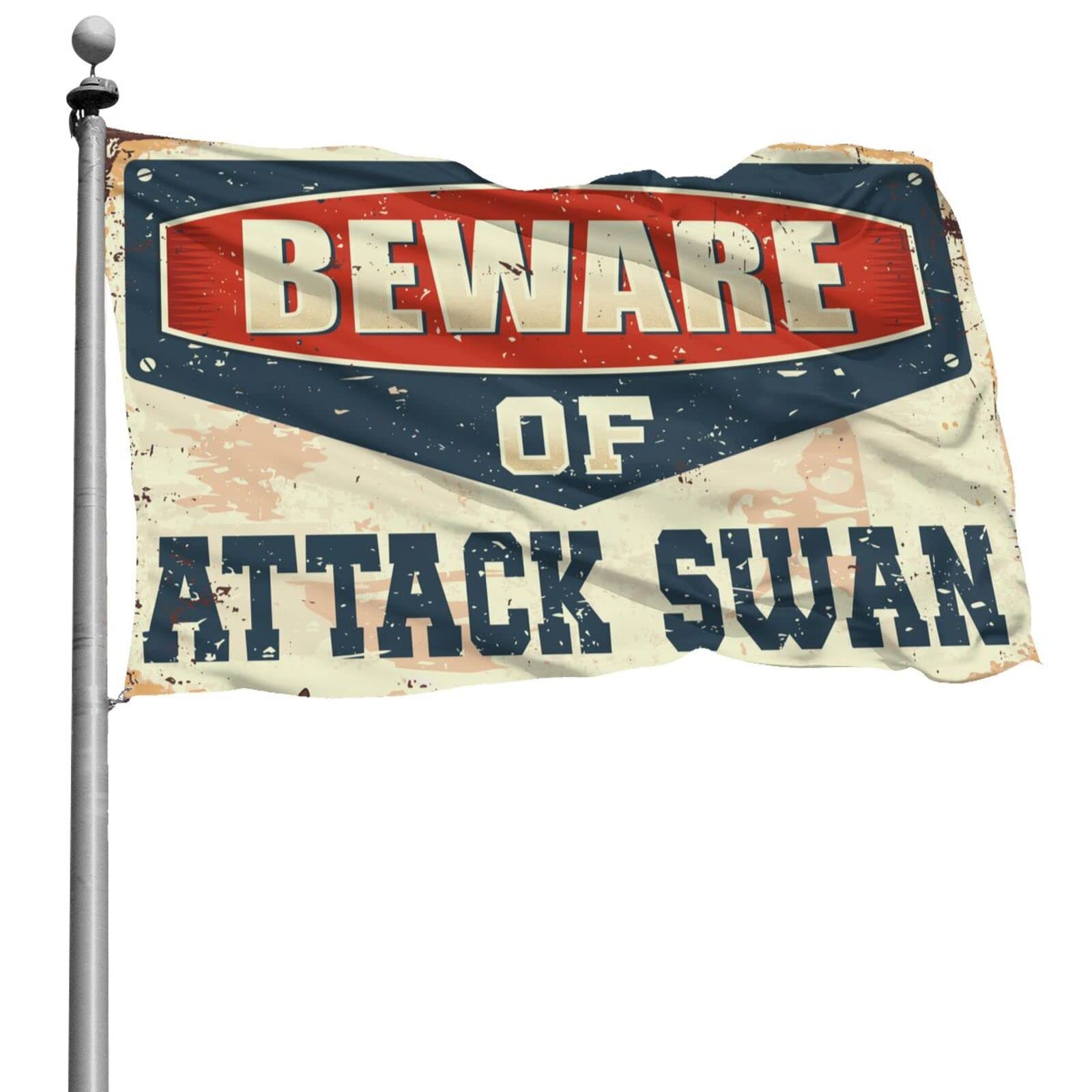 Drapeau de dortoir cool Attack Swan (152x244 cm) pour déco murale - 7