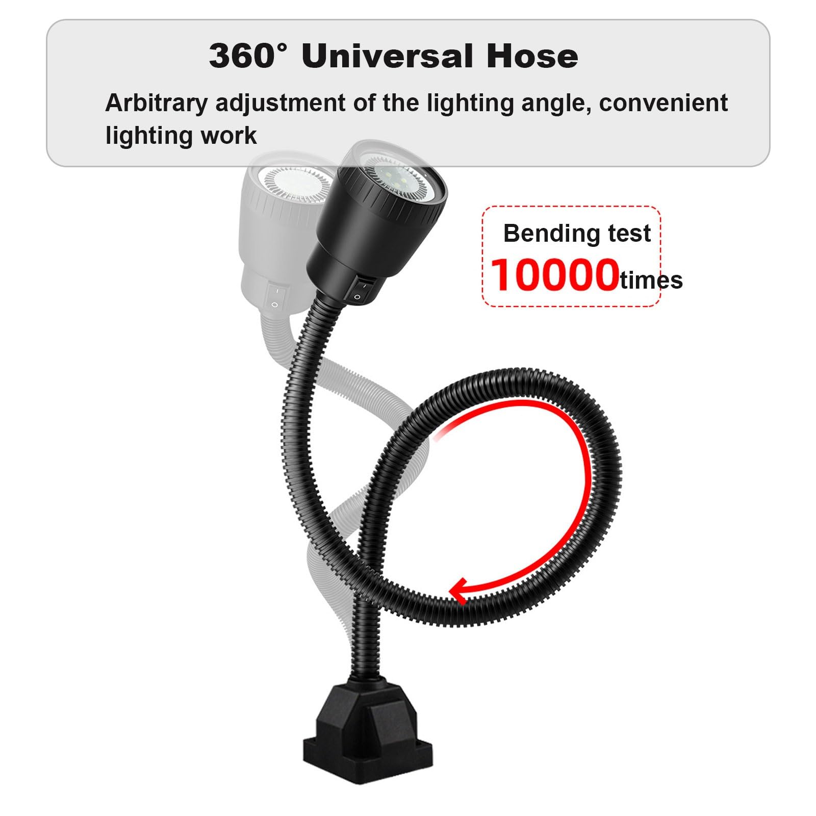 Lampa robocza LED 5 W przeciwwybuchowa lampa sprzętowa 120 lm/W, elastyczna i wodoodporna lampa z łabędzią szyjką, regulowana 360°, do wiertarki wieży prasowej oświetlenie stołu warsztatowego