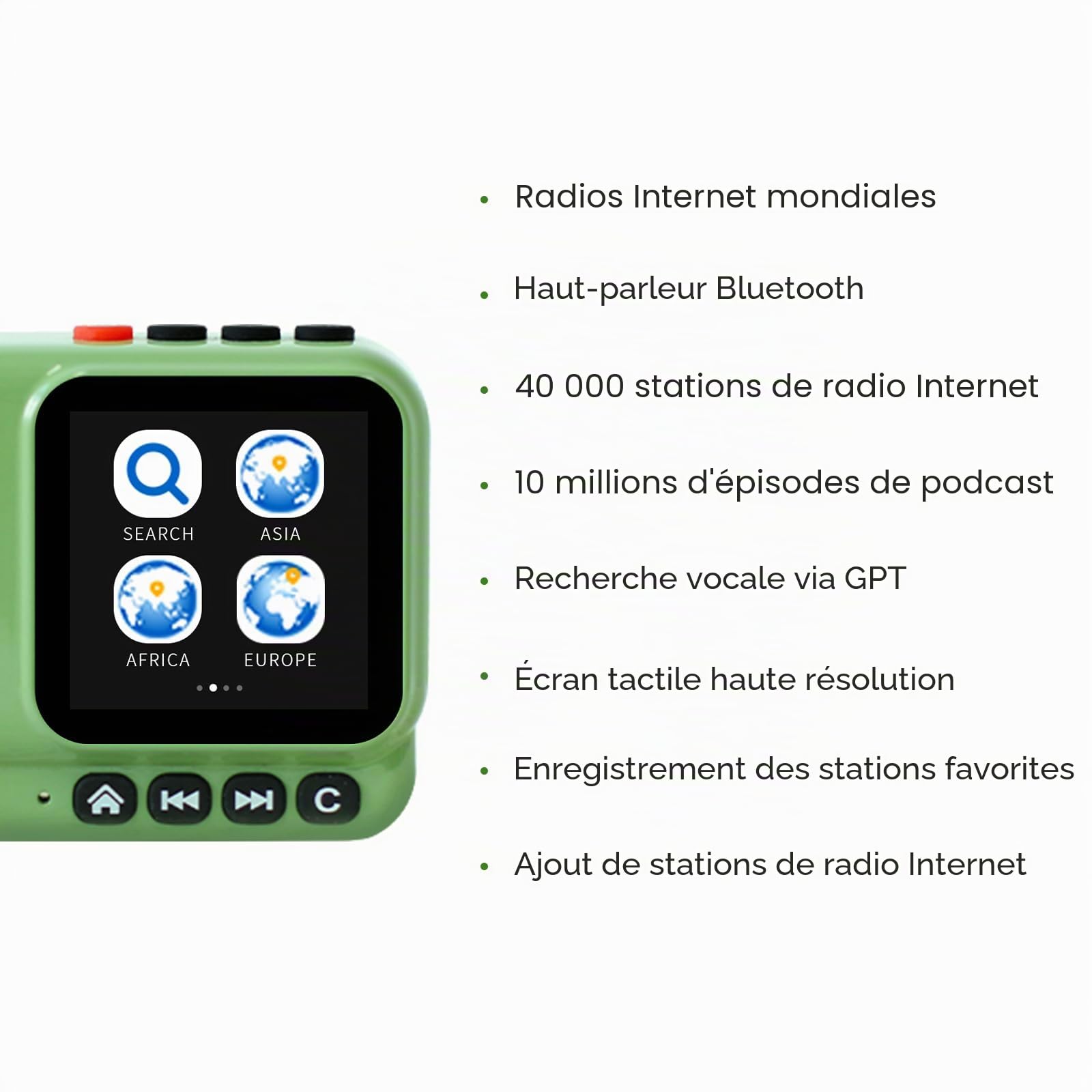 Choyong Voyager Haut-parleur Bluetooth sans fil avec Wi-Fi/4G, station de radio mondiale, BT5.3, électronique pour maison/voyage/extérieur Mini haut-parleur portable