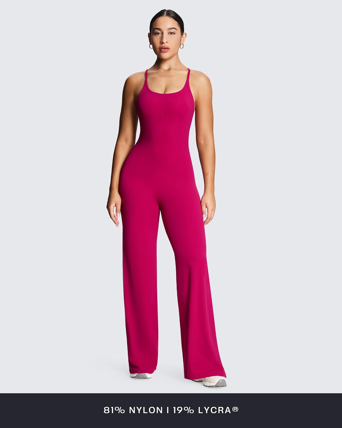 Aoxjox Workout Athlenza Jumpsuit for Women Straight Leg Cross Back One Piece Lumastretch™ Gym Yoga Sports Bras Jumpsuits