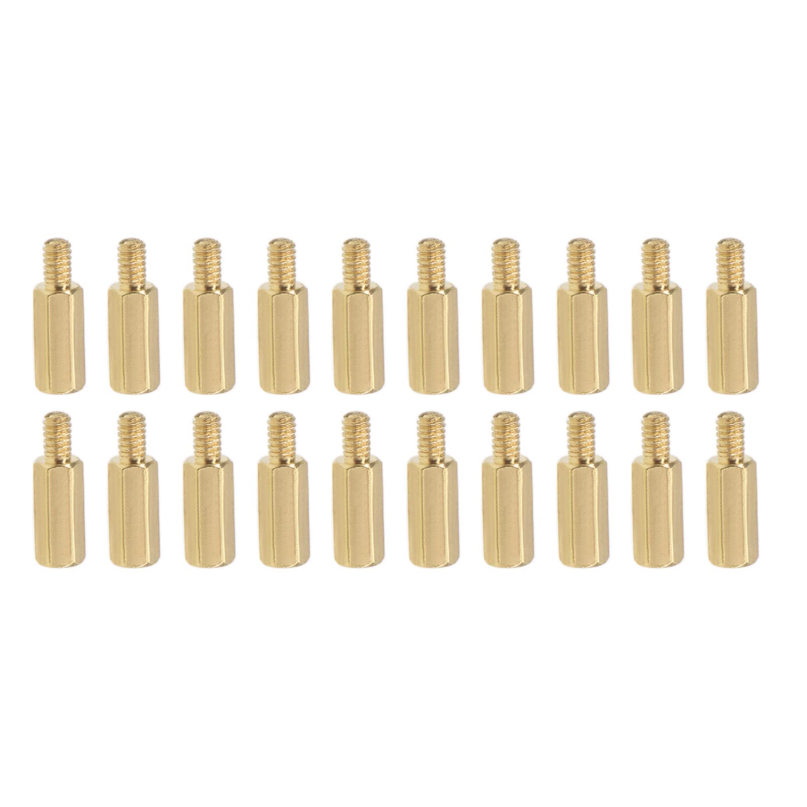 YOKIVE 20 Pcs M2 Standoff Screws, Brass Hex PCB Standoffs, Keep Height Consistent, Great for Motherboard (Gold Tone, 7mm+3mm)