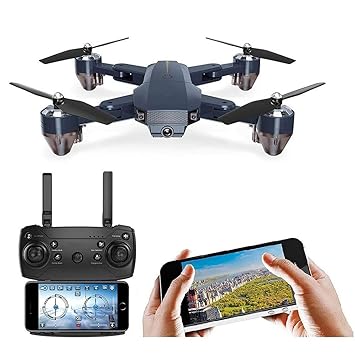 Peledianstar Drone with Camera Live Video, WiFi FPV Drone for Adults with HD 120 Degree Wide Angle Camera 1200 Mah Long Flight Time Auto Hover Foldable RC Drone Quad-Copter, Multicolor