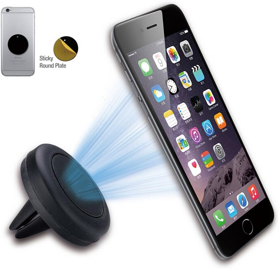 Car Mount, Ecandy Magnetic Cradle-less Universal Car Phone air vent Mount Holder for iPhone 6, 6 plus, 5, 5s, 4, Galaxy S6 ,S5, S4, S3, Note 4, 3, HTC One/8X/8S, LG Optimus/Nexus 4 and Other Smartphones