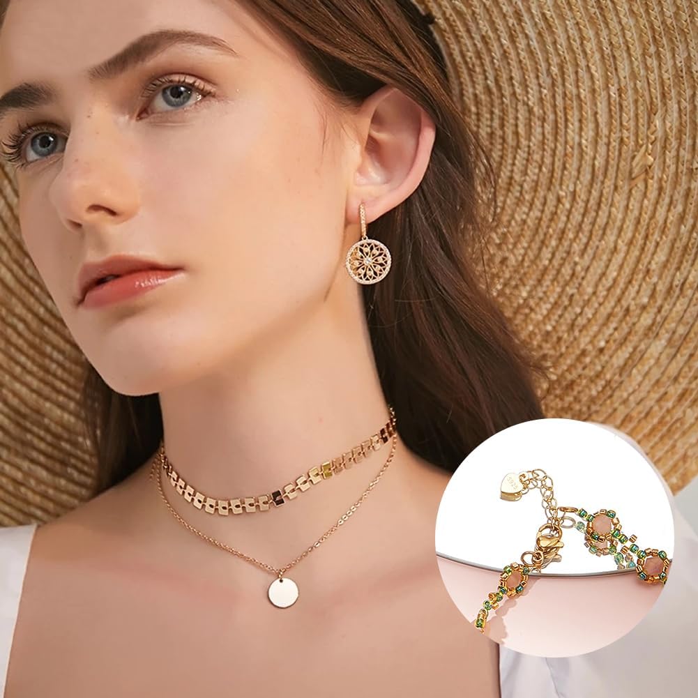 Beebeecraft 1 Box 10Pcs Bracelet Heart Chain Extender Real 18K Gold Plated 925 Sterling Silver Hearts Tabs Charm Extension Curb Chains Tails for Jewelry Making Necklaces Bracelets DIY Crafts Supplies