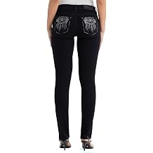 Miss Me Womens Midnight Dreamcatcher Mid Rise Straight Jeans