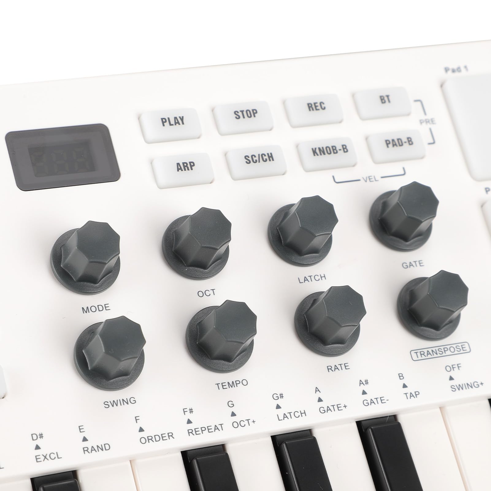 USB MIDI -Tastatur -Controller 25 Taste MIDI Control -Tastatur mit 8 MPC Beat Pads 8 Rückenbeleuchtete Drum Pads 8 Zuweisbare Knöpfe Musikproduktionssoftware
