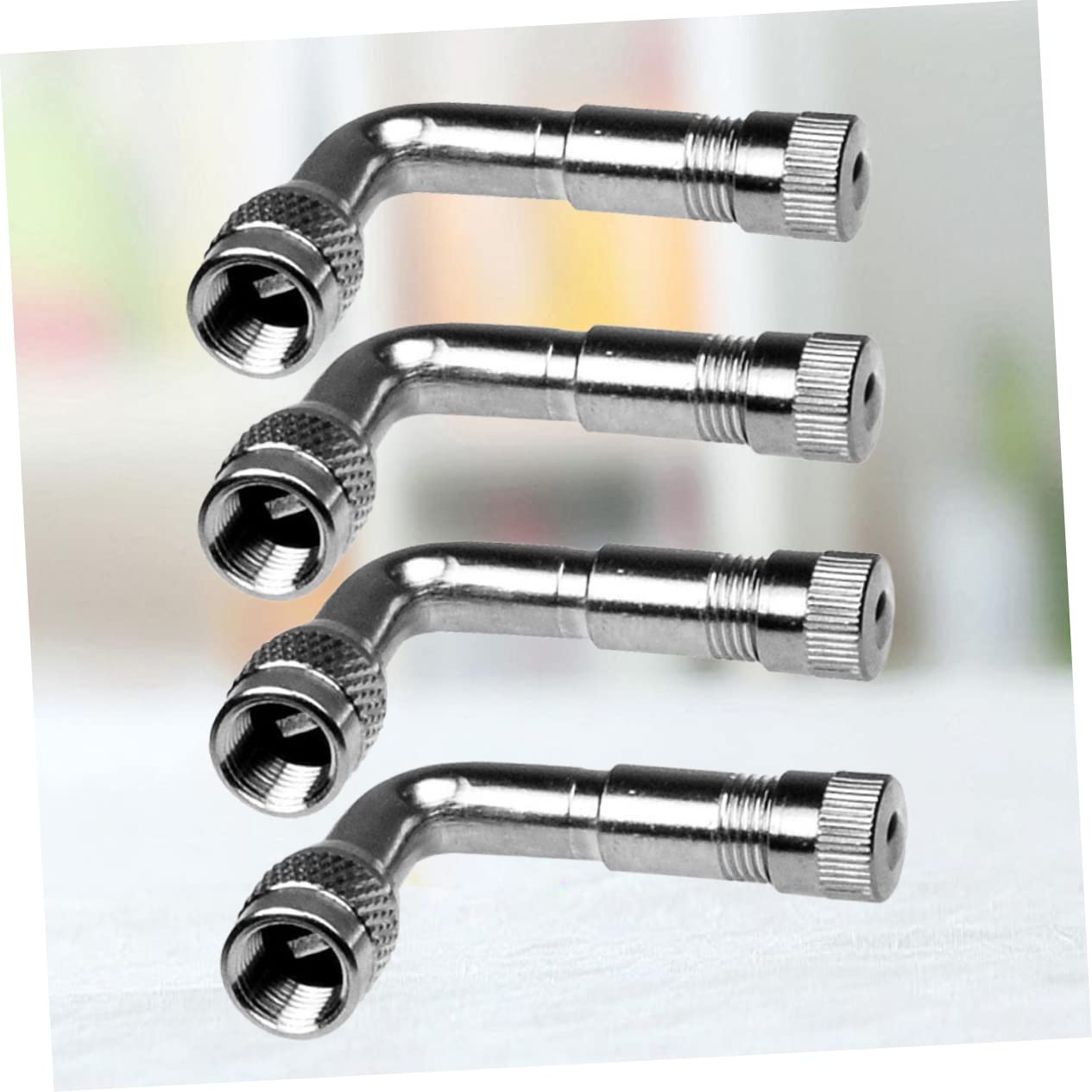 OUNONA 40piezas Extensiones De Válvula De Aire De Latón Para Neumáticos De Automóviles y Motocicletas Adaptadores De Rápido Plateado