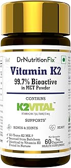 Vitamin K2 Vital® Delta from Balchem Europe (99+% All-Trans MK7 Active Form) | Natural K2 form Plant Origin | Clean Label | Healthy Bone & Heart | First time in India | 60 Servings