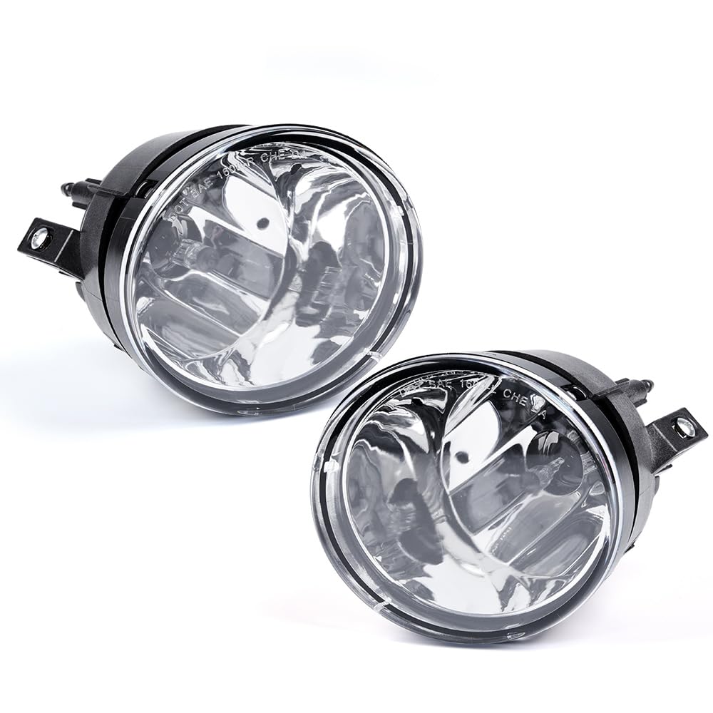G-PLUS Front Fog Lights Assembly w/Bulbs Compatible with Nissan Titan 2004-2015/Fit Nissan Armada 2005-2007 Fog Lamp Assembly Clear Lens, faros