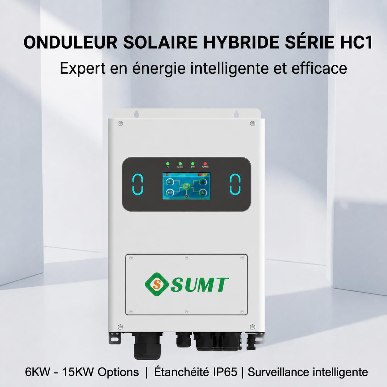 HC1 Inversor Híbrido Solar 6KW 48V Dual MPPT Red Y Fuera De La Red IP65 Onda Sinusoidal Pura Para Sistema De Almacenamiento De Energía Doméstica