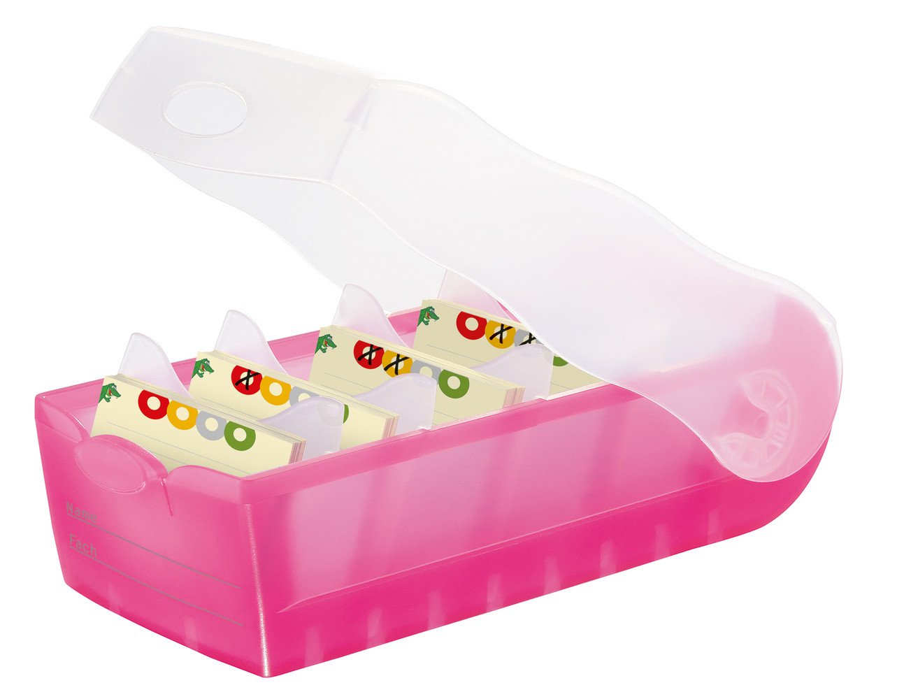 HAN Lernkarteibox CROCO 997-643, DIN A7 quer in Transluzent/Blau/Karteikasten für regelmäßiges Vokabeln lernen dank 5-Fächer-Lernsystem/Idealer Schulbedarf (Alle 8 Farben)