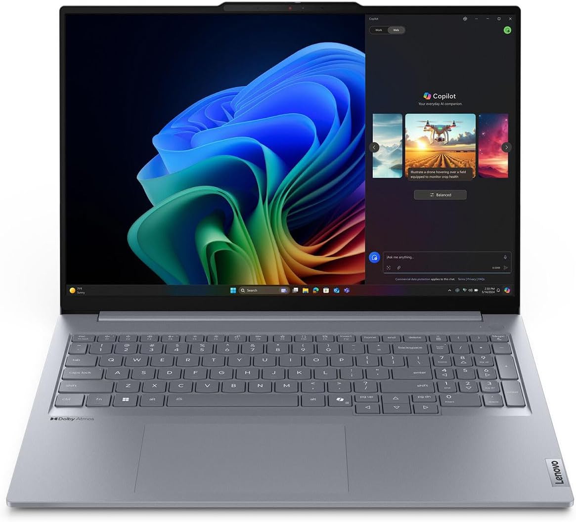 Lenovo ThinkBook 16 G7 QOY 21NH000JUS 16" Copilot+ PC Notebook - WUXGA - Qualcomm Snapdragon X Plus X1P-42-100 - 16 GB - 512 GB SSD - English (US) Keyboard - Luna Gray - Qualcomm Chip - 1920 x 1200 -