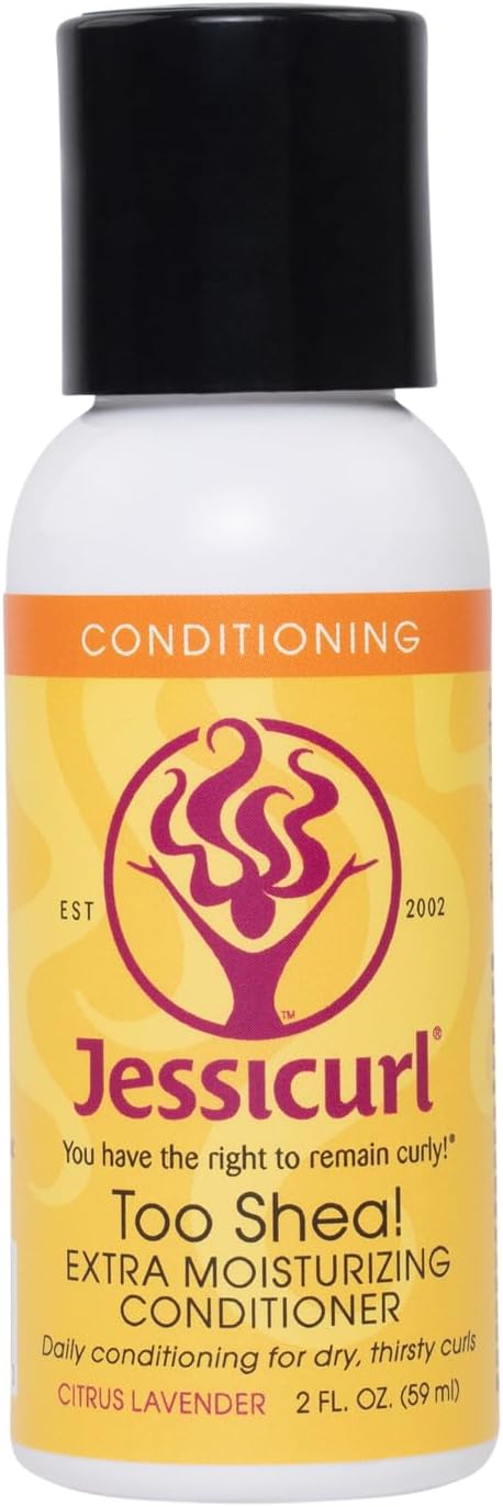 Jessicurl Too Shea! Extra Moisturizing Conditioner for Curly Hair, Citrus Lavender, 2 Fl oz. Leave in Conditioner for Dry Hair, Anti Frizz Hair Products