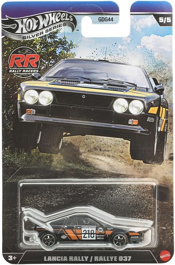 Hot Wheels Silver Series Rally Racers Lancia Rally/Rallye 037 [Black] 5/5, 1:64 Scale Diecast Toy Vehicle