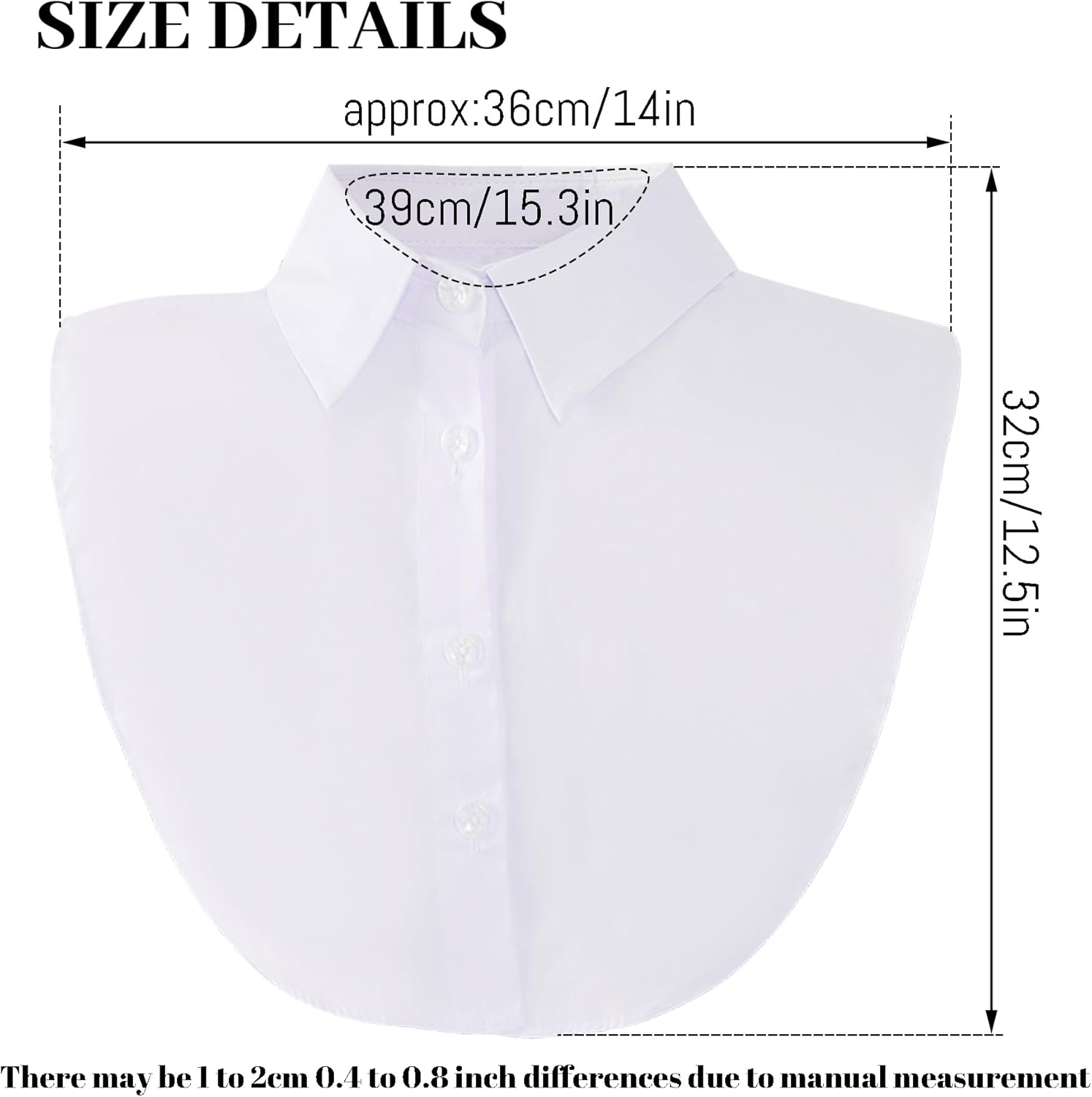 2 Pcs Fake Collar Detachable Dickey Collar Faux False Collar Half Shirts for Women Winter Christmas Graduation Daily - Image 2