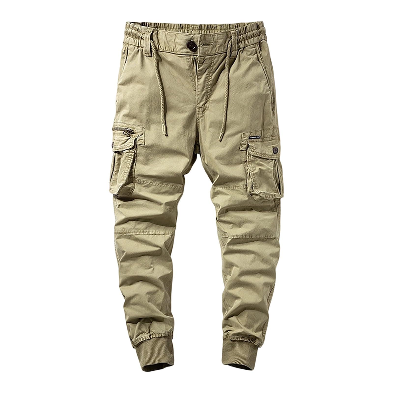 Pantalones de trabajo para hombre al aire libre de senderismo para hombre con bolsillos, pantalones de trekking, pantalones tácticos, pantalones largos para bicicleta, elásticos, pantalones