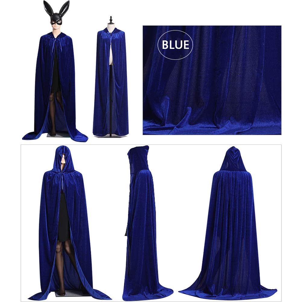 Peleryny Halloween Unisex Długi Aksamit Kaptur Wampir Fantazyjna Suknia Ślubna Czarownica
