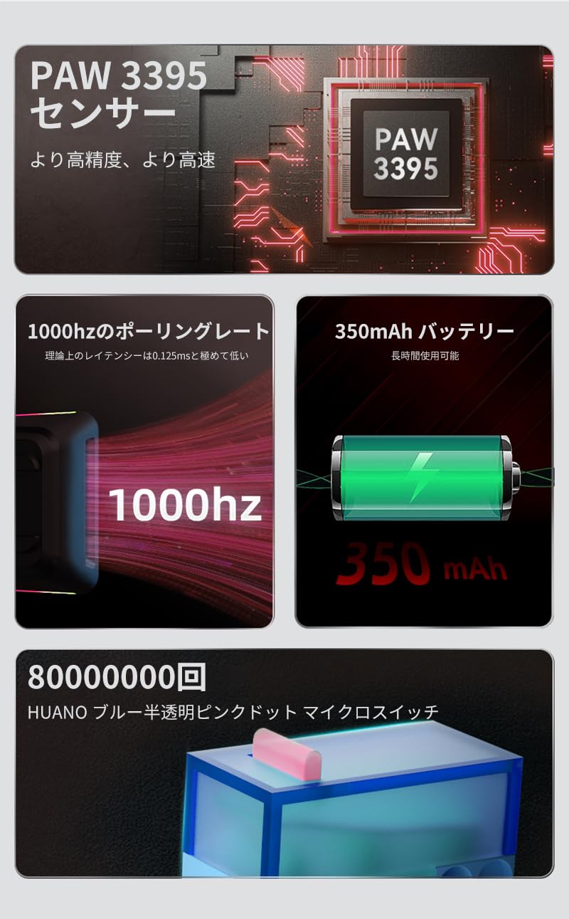 Amazon | 【マグネシウム合金版】HOGREL×AJAZZ M259 有線/無線トライ